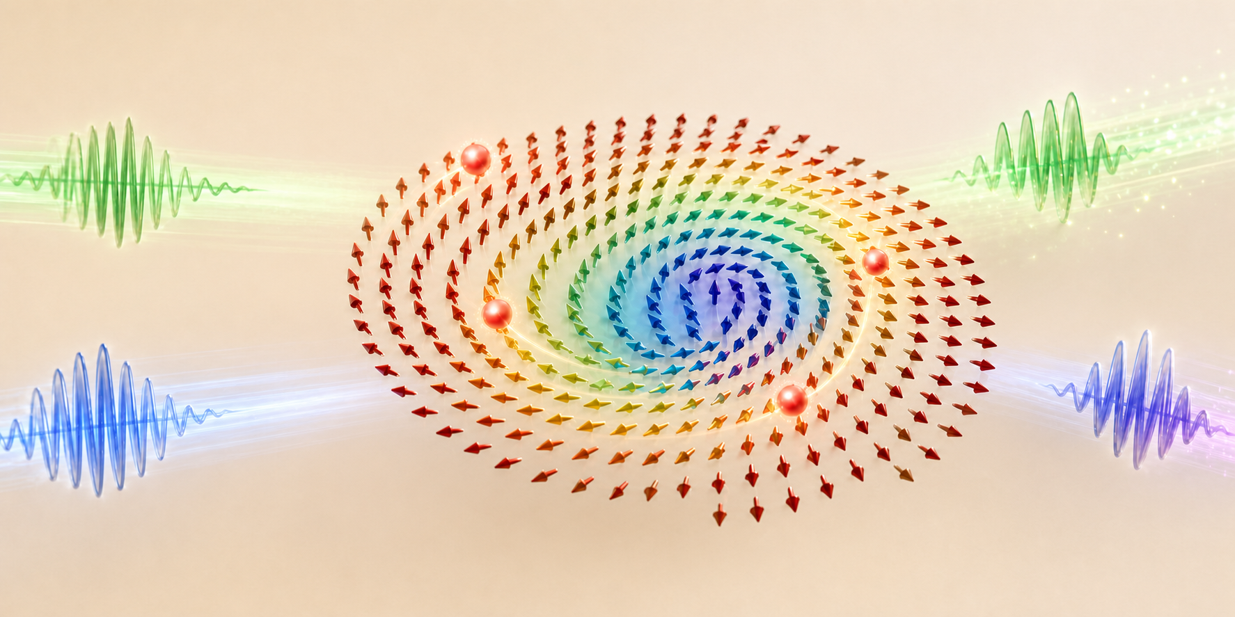 Two optical frequencies evolving through a skyrmion-like pseudospin texture in a nonlinear photonic medium
